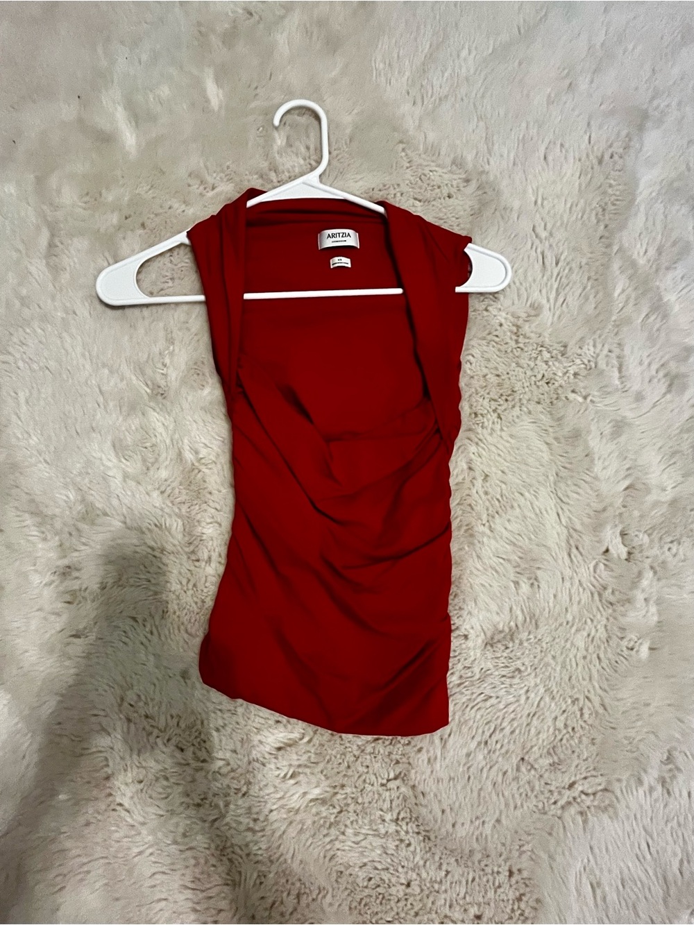 Aritzia Original Contour Flourish Top in Flashing Red - Picture 2 of 3